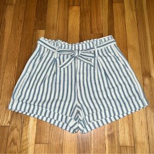 Striped high rise shorts